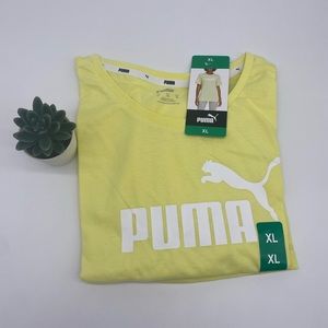 PUMA Ultra Boyfriend Tee Yellow Pear White -New
